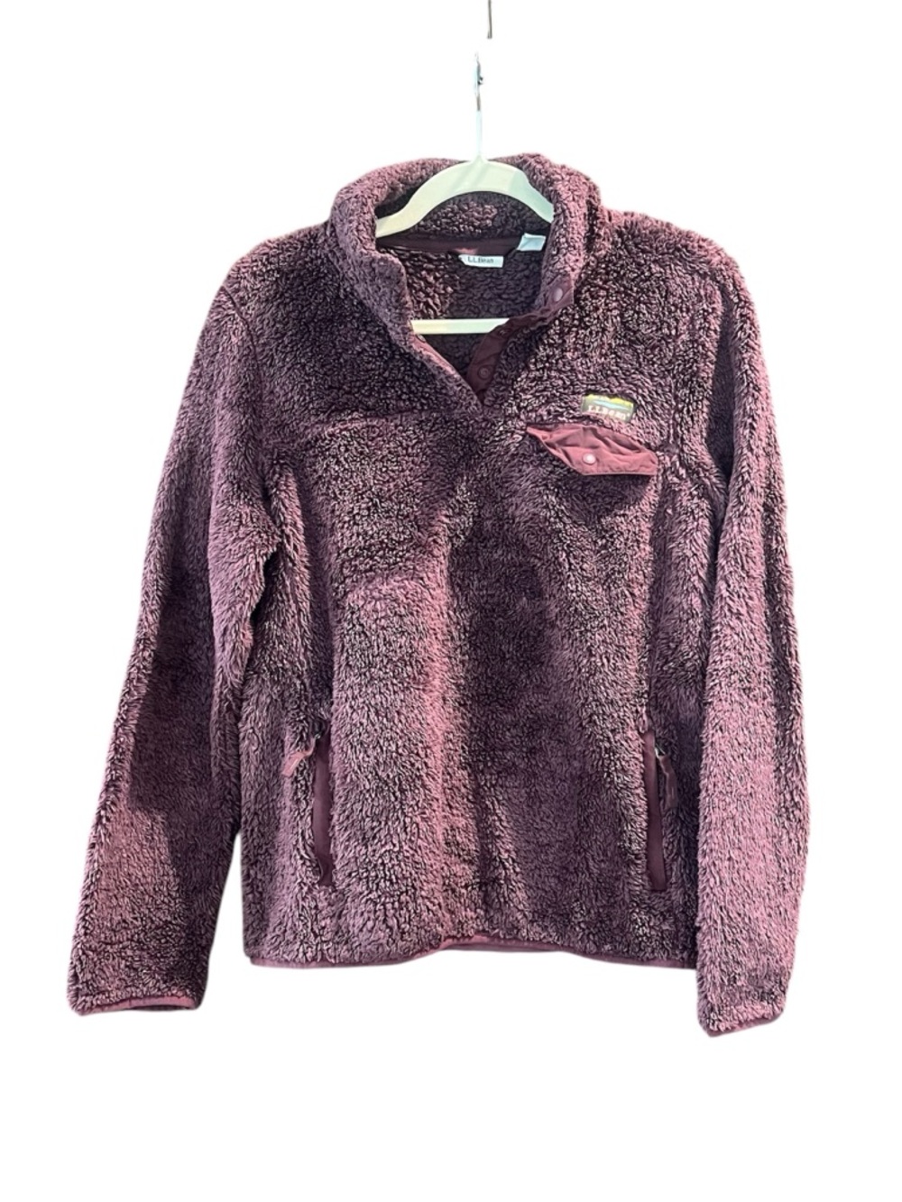 LLBean Women's Bean's Sherpa Fleece Pullover - Eggplant